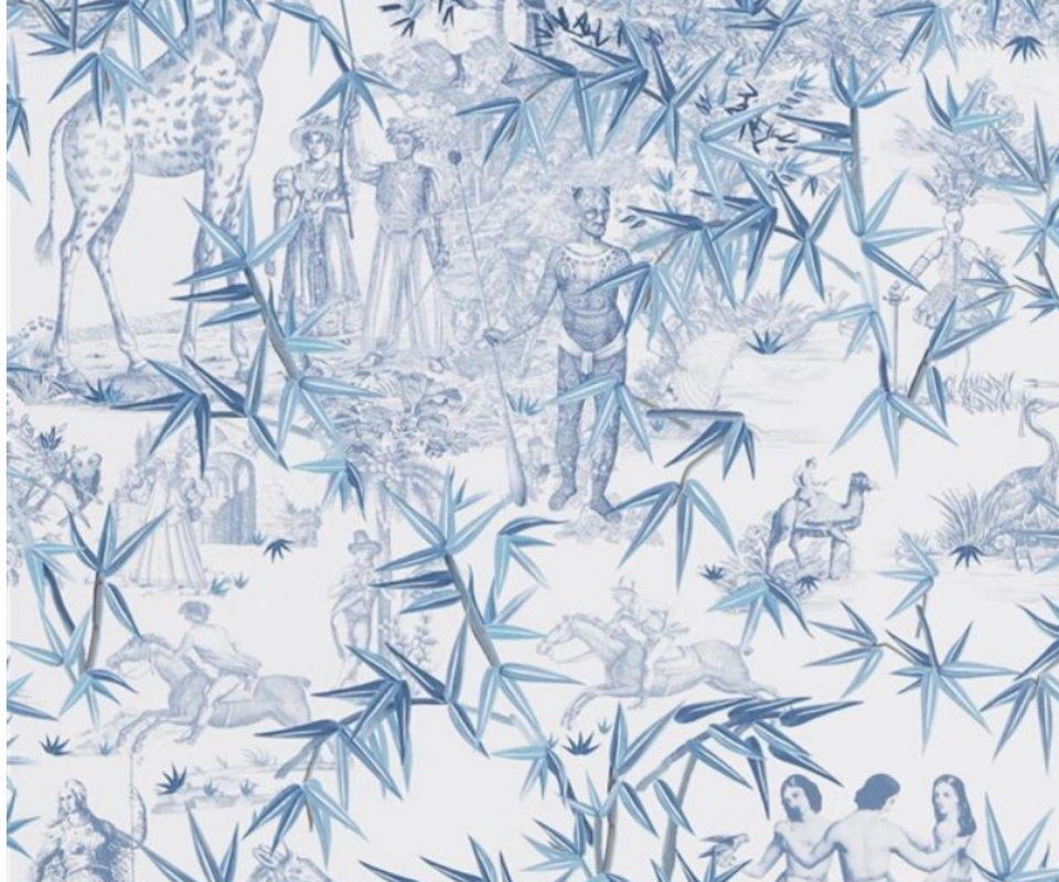 Farbgestaltung BLau Gruen Isabelle Nonnenmacher Tapete Lacroix decohome.de