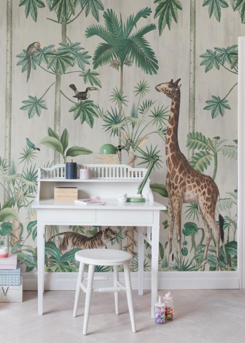 tapete-kinderzimmer-decohome.de-_giraffes-stroll_rebel-walls