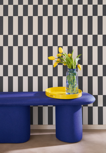 wohnen mit farbe tapete schwarz weiss CASADECO decohome.de