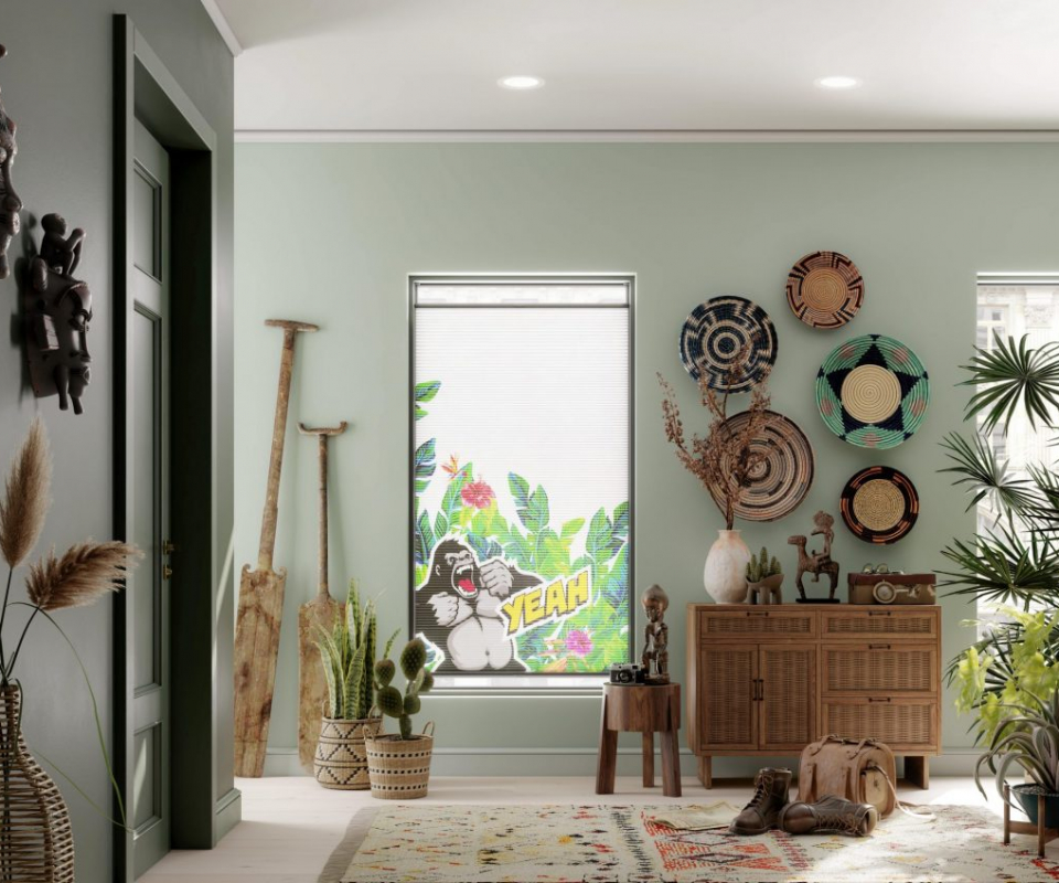 Fensterdekoration Duette Sieger Design 7726 02 01 Monkey decohome.de