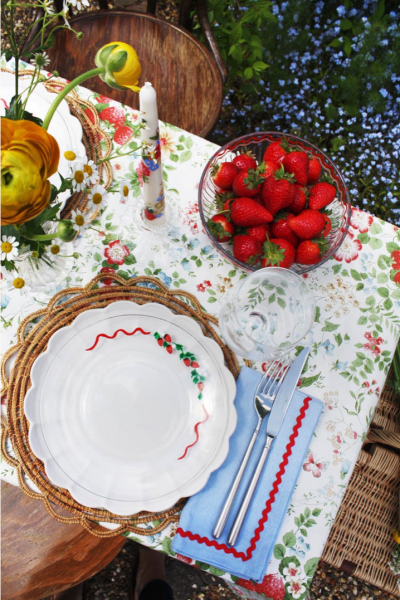 Stoffservietten tischdeko Cocolulu blau stickerei decohome.de