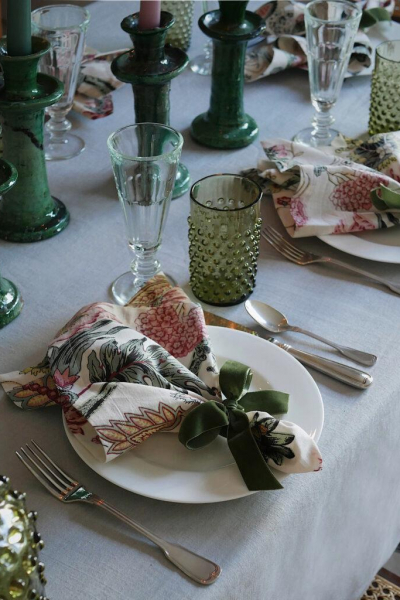 Stoffservietten tischdeko bunte Serviette Schleife The Salonette decohome.de