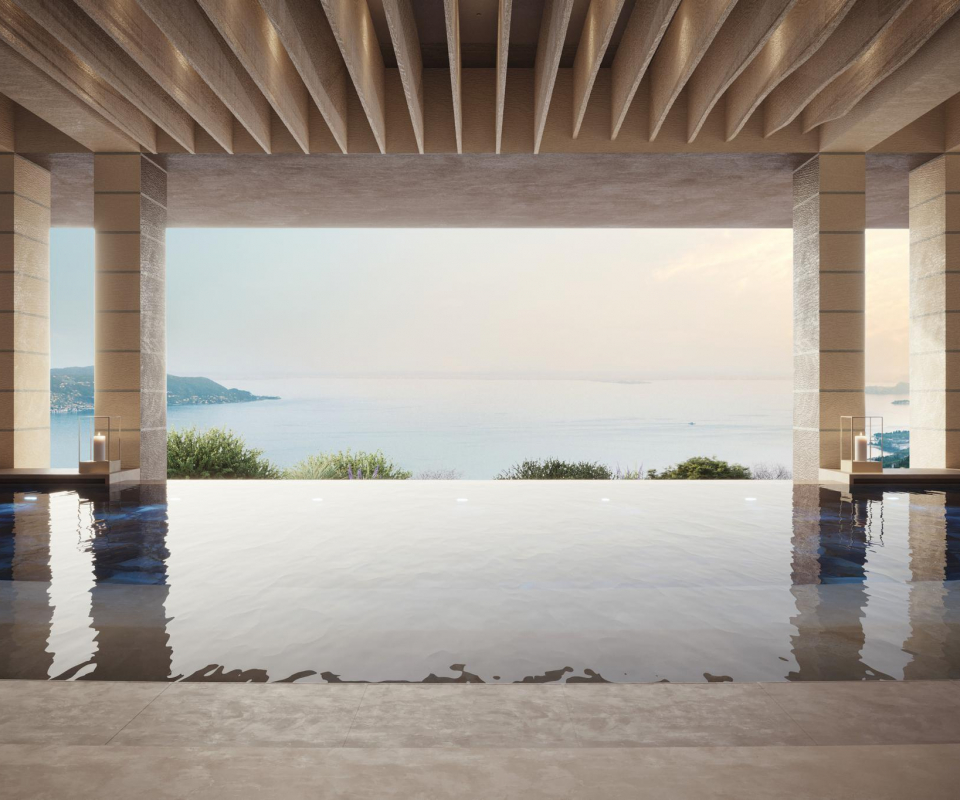 Hotelpool mit Seeblick Lefay ResortSPA Lago di Garda decohome.de