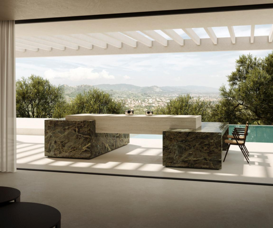 marmor outdoor kueche Marazzi The Top Special Kitchen Il Magma