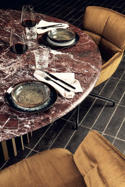 runde tischplatte roter marmor Janua BC 07 decohome.de