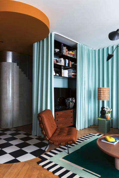 Textile Wandgestaltung Vorhang statt Wandfarbe decohome.de