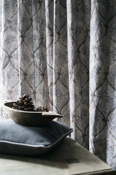 grauer vorhang mit muster fine decohome.de