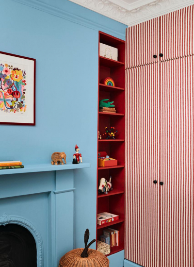 kinderzimmer wandgestaltung rot blau decohome.de Mylands Enamel Blue Red Post Hill