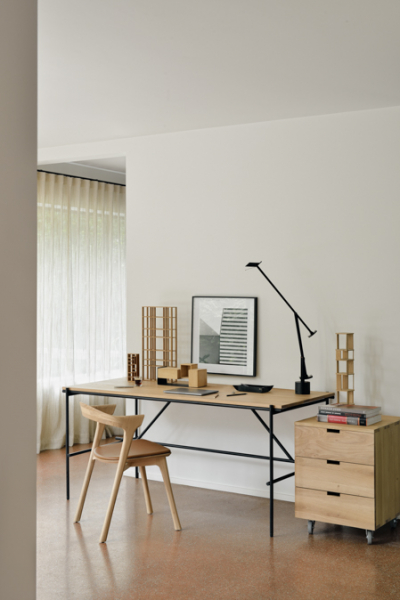 holz schreibtisch trolley Ethnicraft Oscar desk decohome.de