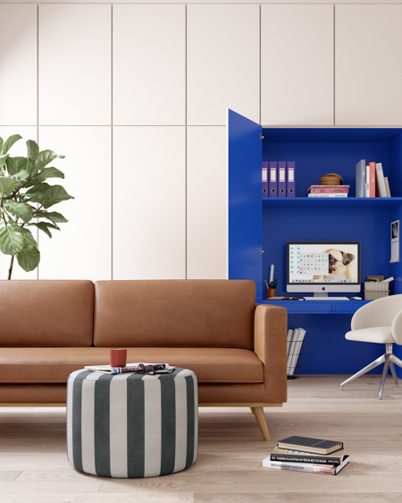 schrankwand mit integriertem homeoffice bild SOFACOMPANY decohome.de