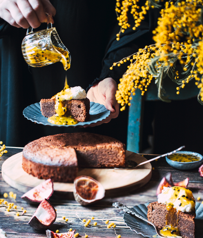 Franzoesischer Schokoladen Kuchen Maracujasauce Mimosen Wunderbare Winterkuchen decohome.de