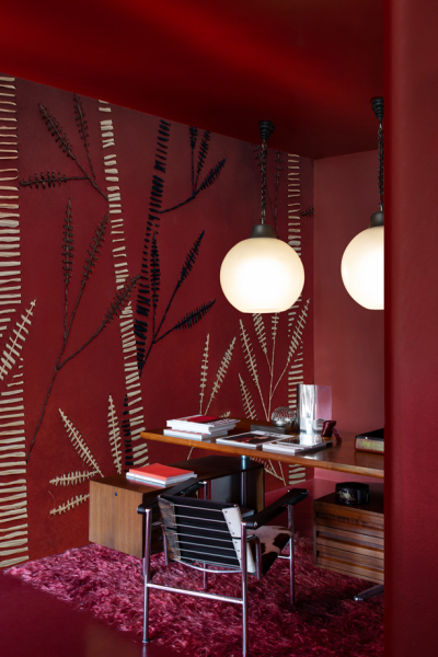 rot einrichten rote wand Wallanddeco decohome.de