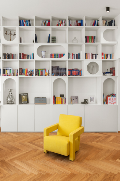 einbauregal weiss buecher vasen decohome.de RITMONIO Referenza CLF9