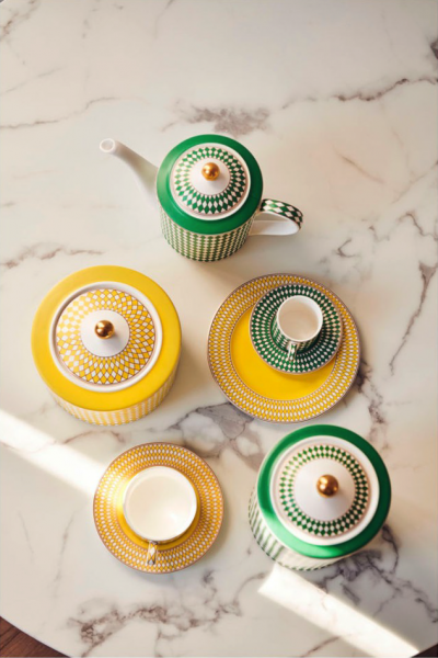 teeservice gruen gelb exravagant pols potten decohome.de