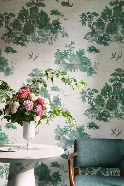 trend tapeten LIBERTY FABRICS BOTANICAL ATLAS FLOATING PALACE LINEN JADE 037 decohome.de