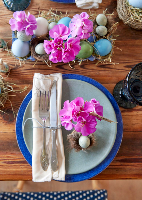 Ostertisch Geranien 2000 decohome.de