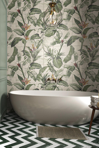 Badezimmer Fliesen mit Palmen decohome.de