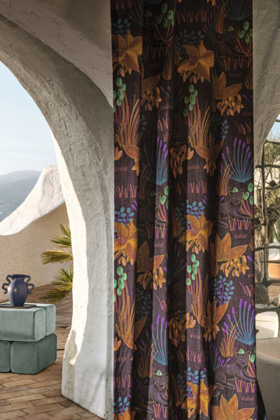 Calucci Vorhang tropische Blumen decohome.de