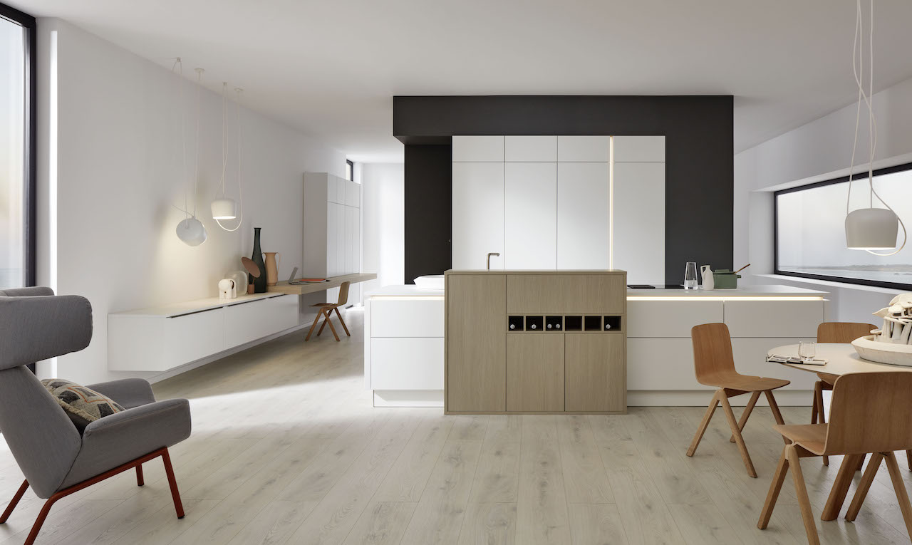 Kuechendesign in Weiss und Holz Nolte Kuechen decohome.de