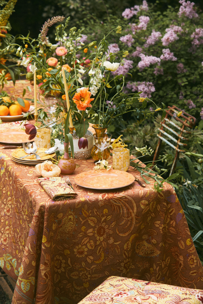 tischdecke orange blumen ULLAxCABANA TABLETOP decohome.de