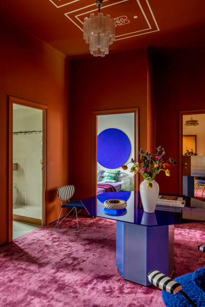 orange wand teppichboden pink decohome.de