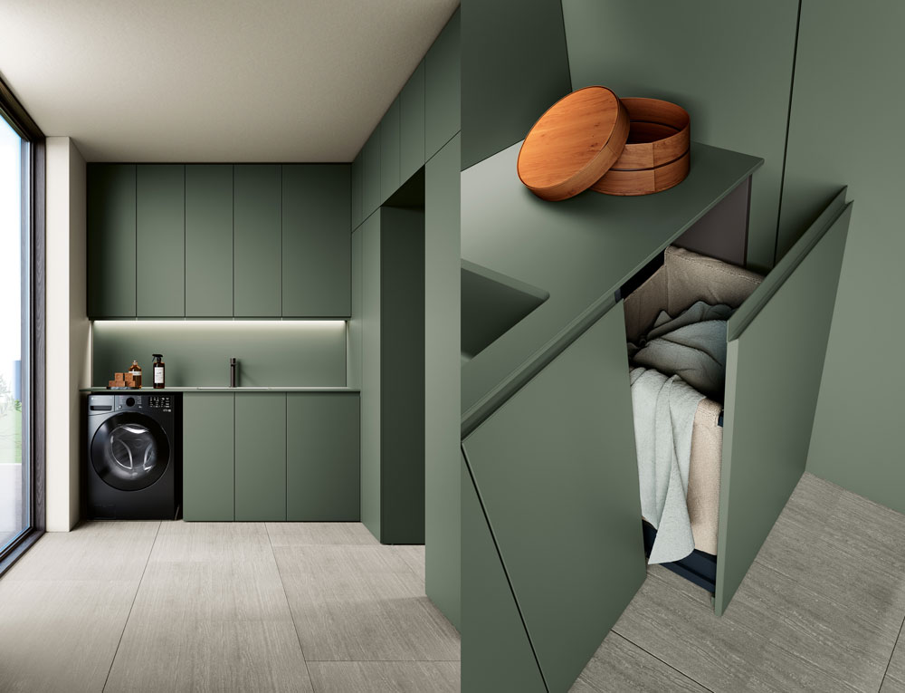 Archeda hauswirtschaftsraum modern einbacuschrank gruen decohome.de Archeda hauswirtschaftsraum modern einbacuschrank gruen decohome.de
