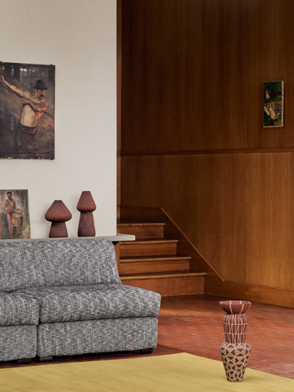 Zimmer und Rohde Stoffe blaues sofa retro decohome.de