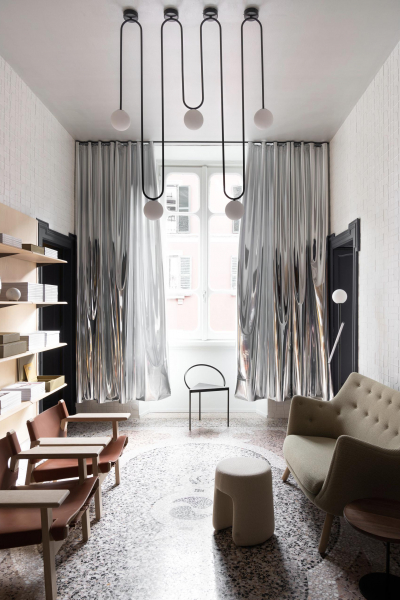 Steel Mirror Curtain AndDrape ready made Vorhang decohome.de