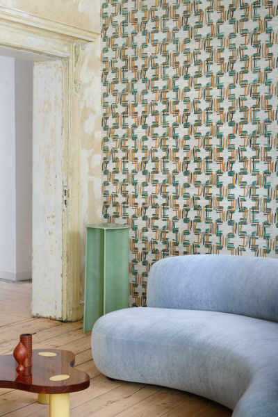 Arte gemusterte Tapete Muenchner Stoff Fruehling decohome.de