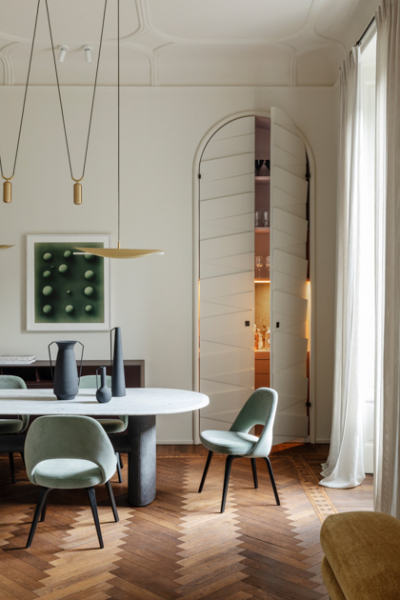 fischgraet parkett samt stuehle Altbau sanieren mailand studio Aptitude decohome.de