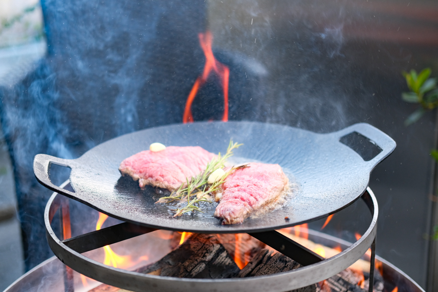 Feuerschale kochen Fleisch Stahlkunst decohome.de