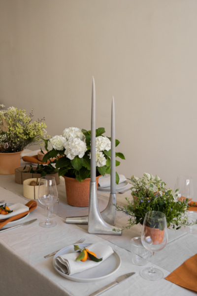 Kerzenstaender silber moderne tischdeko Ancora Candle Holder decohome.de