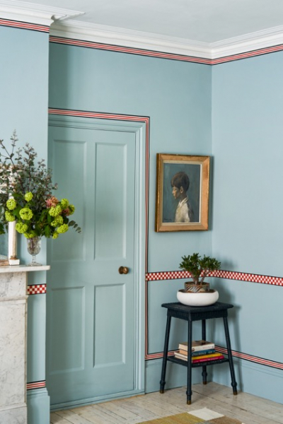 Susie Atkinson Wallpaper Borders hellblau Ton in Ton decohome.de