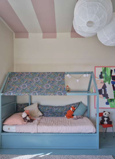 Kinder Wandfarbe Decke Streifen Farrow and Ball decohome.de