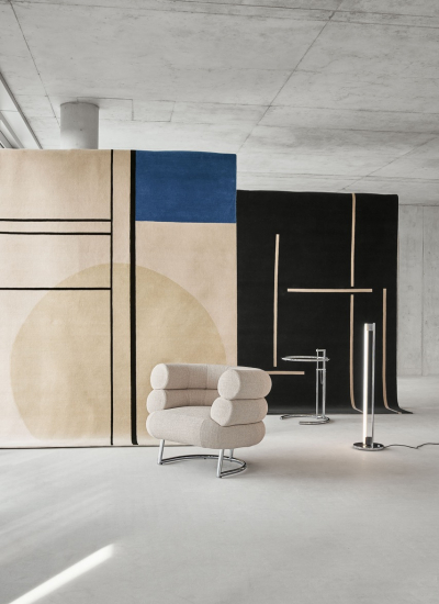 ClassiCon de stijl rug bibendum armchair monolith rug adjustable table e1027 tube light floor lamp photo hassos