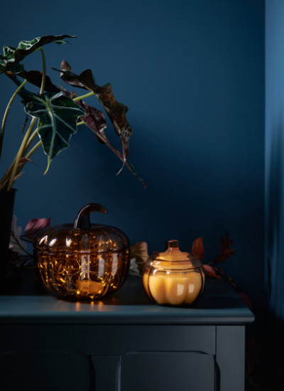 Ikea Halloween Deko Kuerbis Kerze decohome.de