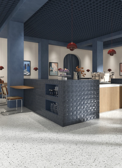 Sartoria Wallanddeco POP COMMERCIALE BLUAVIO kreative Idee Kücheninsel