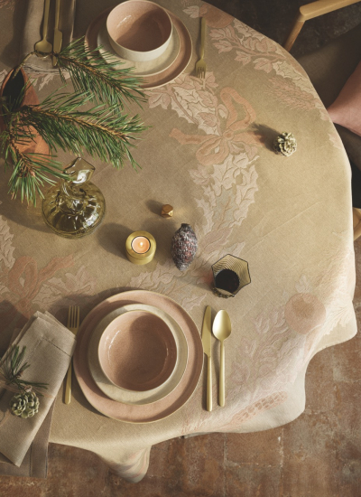 Tischdeko Weihnachten einfache Ideen Leitner Leinen 02 decohome.de