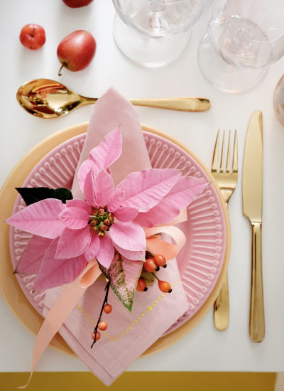 Tischdeko Weihnachten einfache Ideen muss rein 2021 poinsettia 06000 Candy Colour Christmas 09 decohome.de