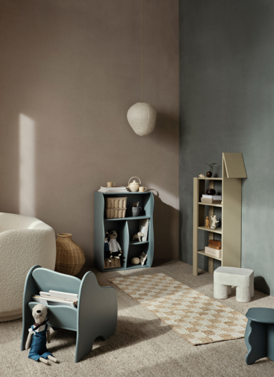 Kinderzimmer Wand beige eisblau Fermliving decohome.de
