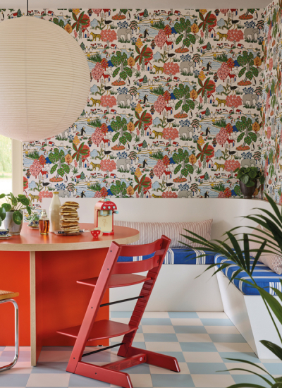 Roter Tisch Kinderstuhl Tapete Dschungel Kinderzimmer Wand Little Greene Animal Kingdom Atomic.decohome.de