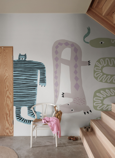 Tapete Tiere Treppenhaus Rebel Walls Funky Friends decohome.de