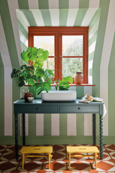 23 Little Greene Broad Stripe Pea Green decohome.de