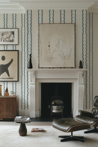 Annika Reed Studio Parade Jesters Lines Blue Living Room decohome.de