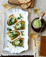 Crostini all'aretina (Rˆstbrote mit Erbsen Spargel P¸ree)