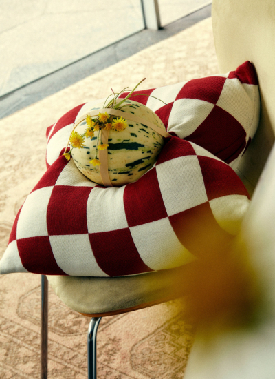 Curio Practice Kissen kariert weiss rot decohome.de