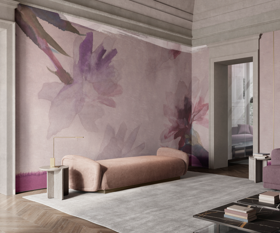 wandverkleidung glamora rosa wohnzimmer