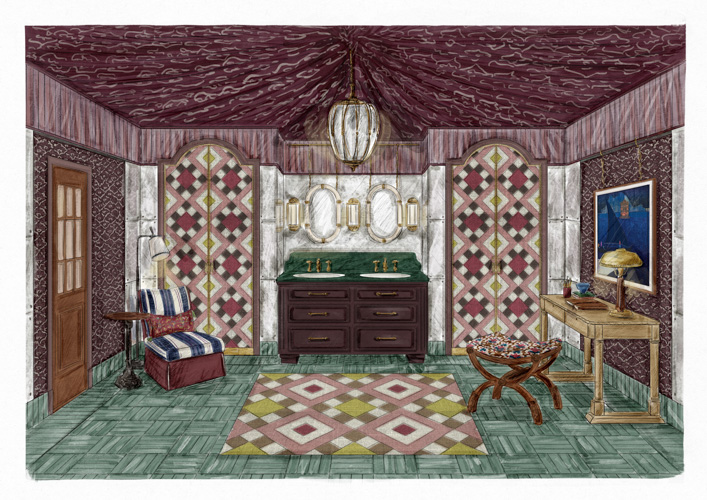 Drummonds Powder Room by Nicola Harding sketch