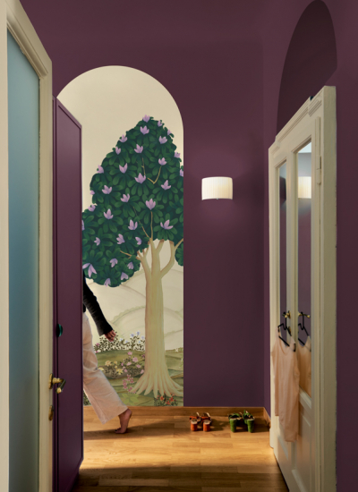 Flur Tapete Baum PictaLab NAIF GARDEN 95300 inspirierende Flure decohome.de