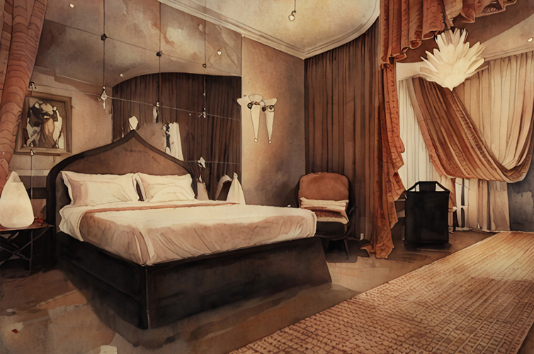 Fortuny + Bonacina + Barovier&Toso Primary Bedroom by Tomèf Design